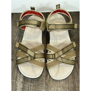 Lands' End * Cross Strap Water Sandals * Women's 9B * Beige * 495778